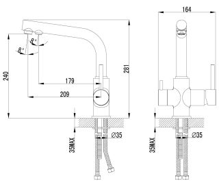 Смеситель для кухни Lemark Comfort LM3061PJS с подключением к фильтру питьевой воды жасмин